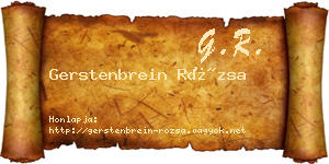 Gerstenbrein Rózsa névjegykártya